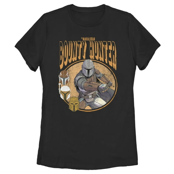 Women's Star Wars: The Mandalorian Mando Bounty Hunter Fist  Graphic Tee Black Small