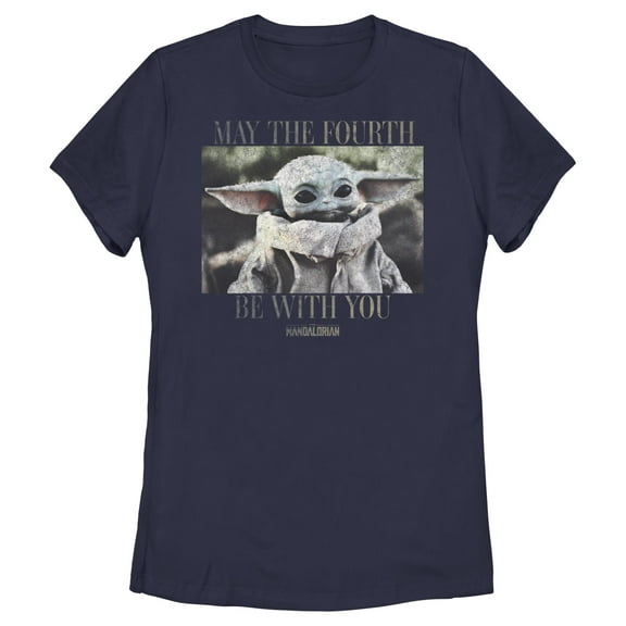 Women's Star Wars: The Mandalorian May the Fourth Grogu Portrait Distressed  Graphic T-Shirt