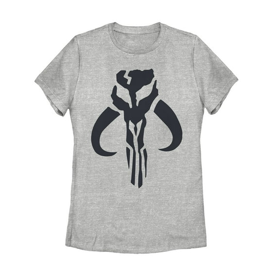 Women's Star Wars: The Mandalorian Mythosaur Skull Logo Graphic Tee Athletic Heather Large