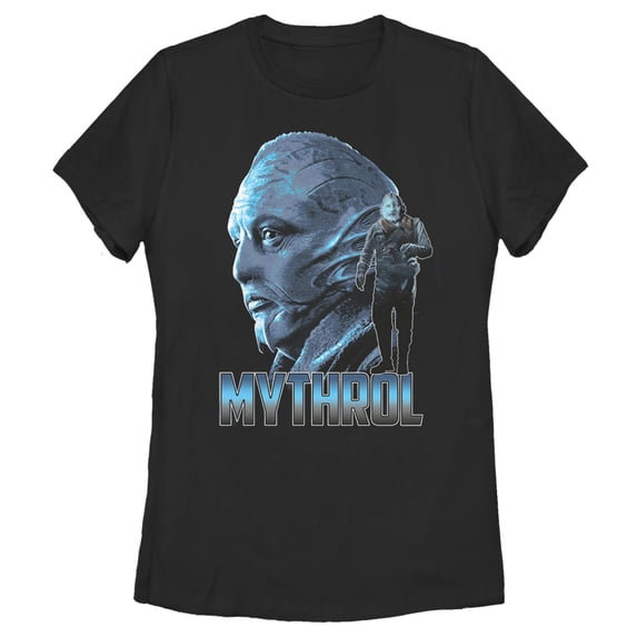 Women's Star Wars: The Mandalorian Mythrol Portrait Graphic Tee Black Medium