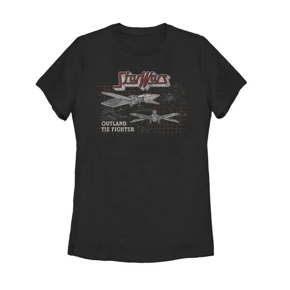 Women's Star Wars: The Mandalorian Outland Tie Fighter  Graphic Tee Black X Large