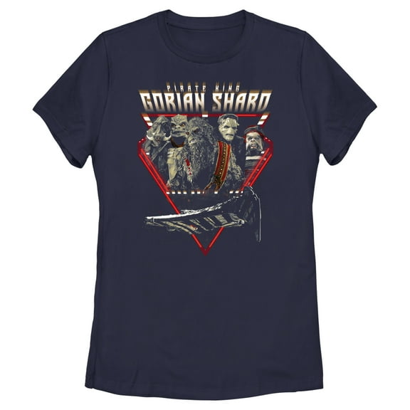 Women's Star Wars: The Mandalorian Pirate King Gorian Shard  Graphic Tee Navy Blue Medium