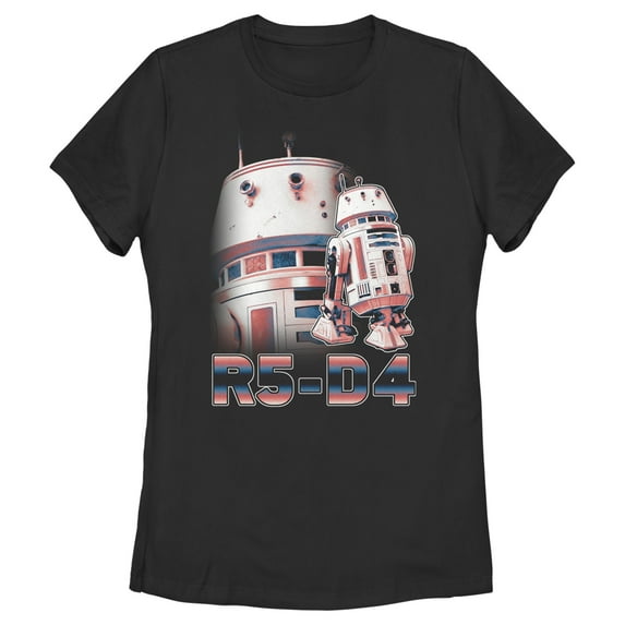 Women's Star Wars: The Mandalorian R5-D4 Portrait Graphic Tee Black Small