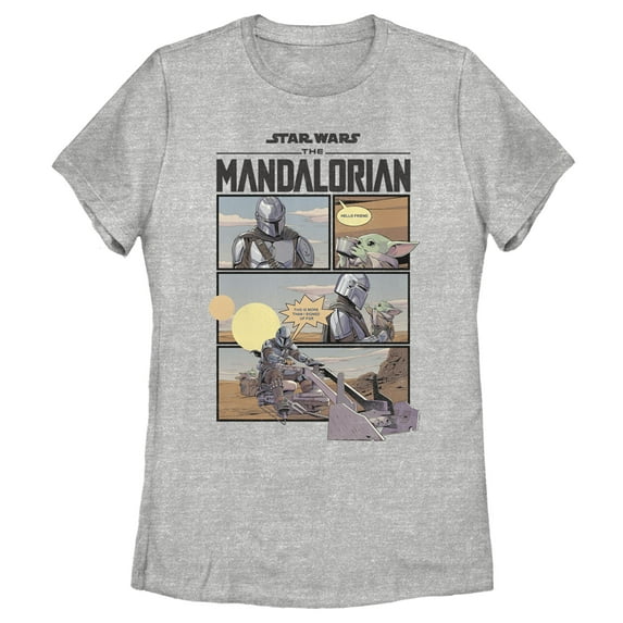 Women's Star Wars: The Mandalorian Rescue The Child Graphic Tee Athletic Heather Medium