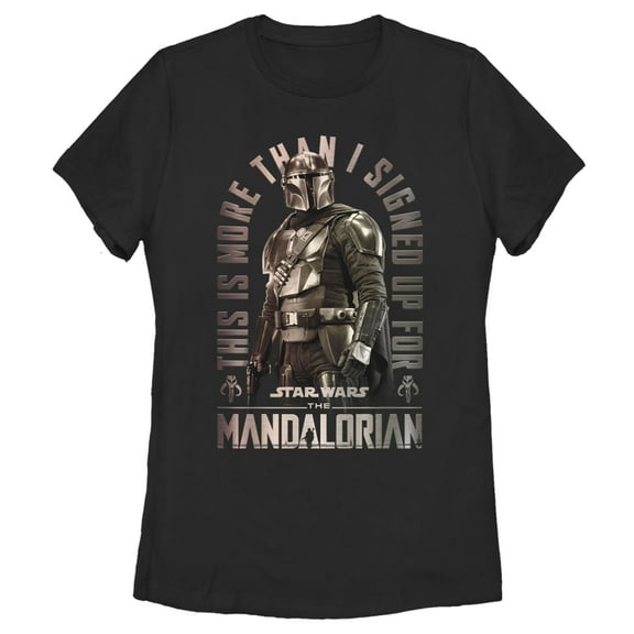 Women's Star Wars: The Mandalorian Shining Mando  Graphic Tee Black Small