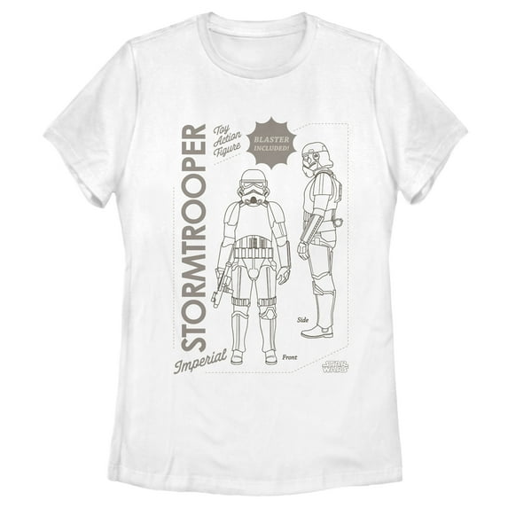 Women's Star Wars: The Mandalorian Stormtrooper Action Figure Graphic Tee White 2X Large