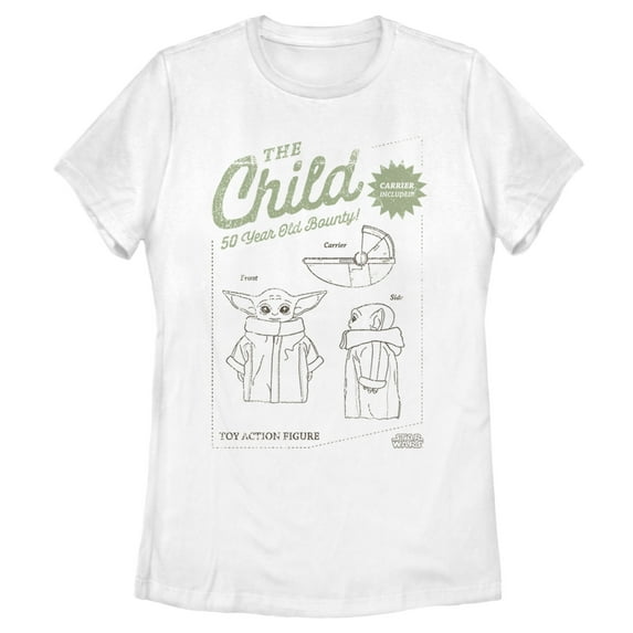 Women's Star Wars: The Mandalorian The Child 50 Year Old Bounty Graphic Tee White Medium