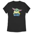 thumbnail image 1 of Women's Star Wars: The Mandalorian The Child Cartoon Shiny Eyes  Graphic Tee Black X Large, 1 of 3