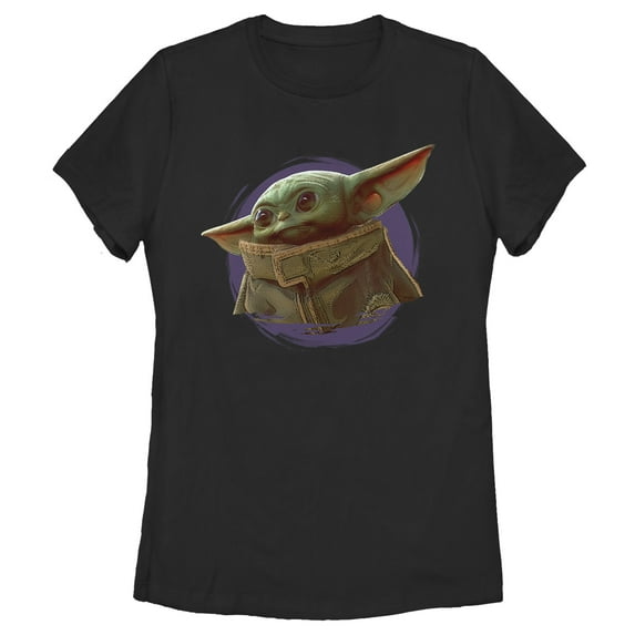 Women's Star Wars: The Mandalorian The Child Circle Halo Graphic Tee Black X Large