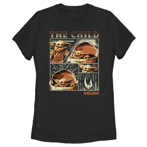Women's Star Wars: The Mandalorian The Child Collage Graphic Tee Black Small