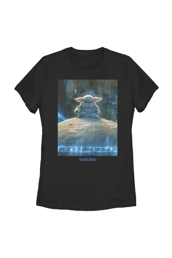 Women's Star Wars: The Mandalorian The Child Meditation Graphic Tee Black Small