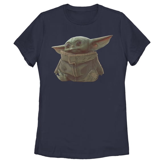 Women's Star Wars: The Mandalorian The Child Portrait Graphic Tee Navy Blue X Large