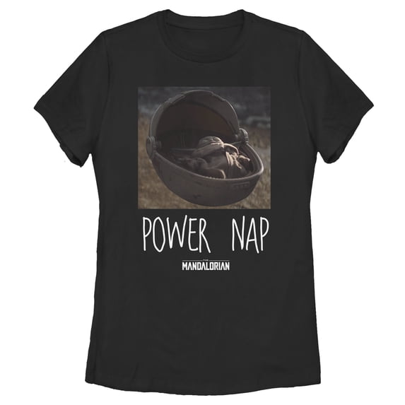 Women's Star Wars: The Mandalorian The Child Power Nap Graphic Tee Black Large