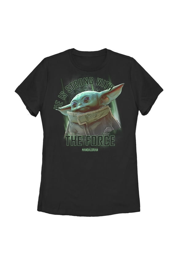 Women's Star Wars: The Mandalorian The Child Strong Force Graphic Tee Black Large