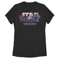 thumbnail image 1 of Women's Star Wars: The Mandalorian The Child Sunset Logo Graphic Tee Black Medium, 1 of 3