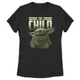 thumbnail image 1 of Women's Star Wars: The Mandalorian The Child Text  Graphic Tee Black X Large, 1 of 3