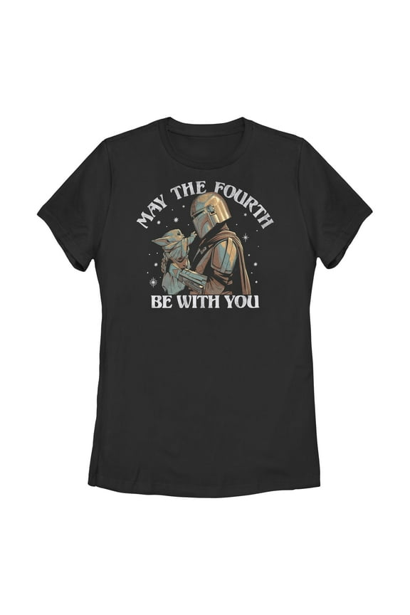 Women's Star Wars: The Mandalorian The Mandalorian and Grogu May the Fourth Be With You Graphic T-Shirt