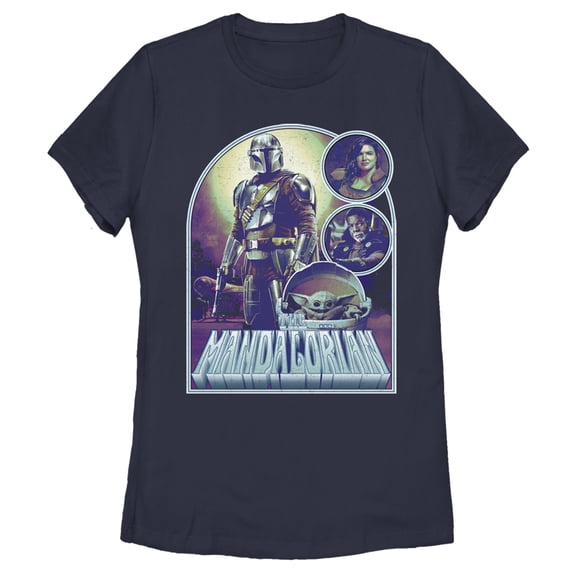 Women's Star Wars: The Mandalorian The New Plan Graphic Tee Navy Blue Small