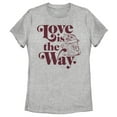 thumbnail image 1 of Women's Star Wars: The Mandalorian Valentine's Day The Child Love is the Way  Graphic Tee Athletic Heather Medium, 1 of 4