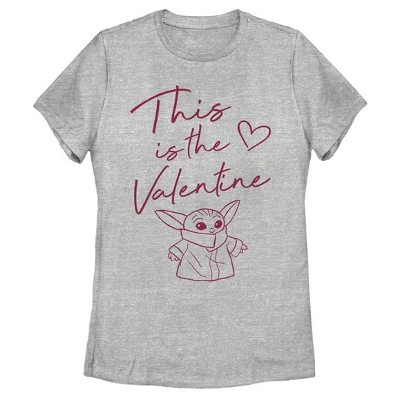 Women's Star Wars: The Mandalorian Valentine's Day The Child Valentine Way  Graphic Tee Athletic Heather Large