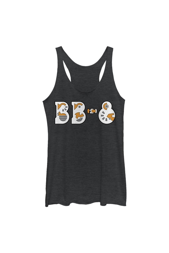 Women's Star Wars: The Rise of Skywalker BB-8 Gear  Racerback Tank Top Black Heather X Small