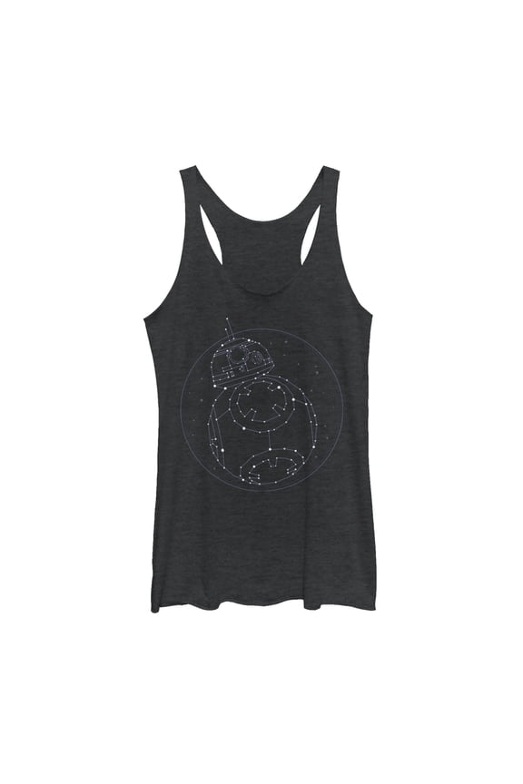 Women's Star Wars: The Rise of Skywalker BB-8 Starry Constellation  Racerback Tank Top Black Heather Medium