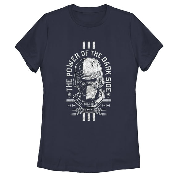 Women's Star Wars: The Rise of Skywalker Cracked Kylo Graphic Tee Navy Blue 2X Large