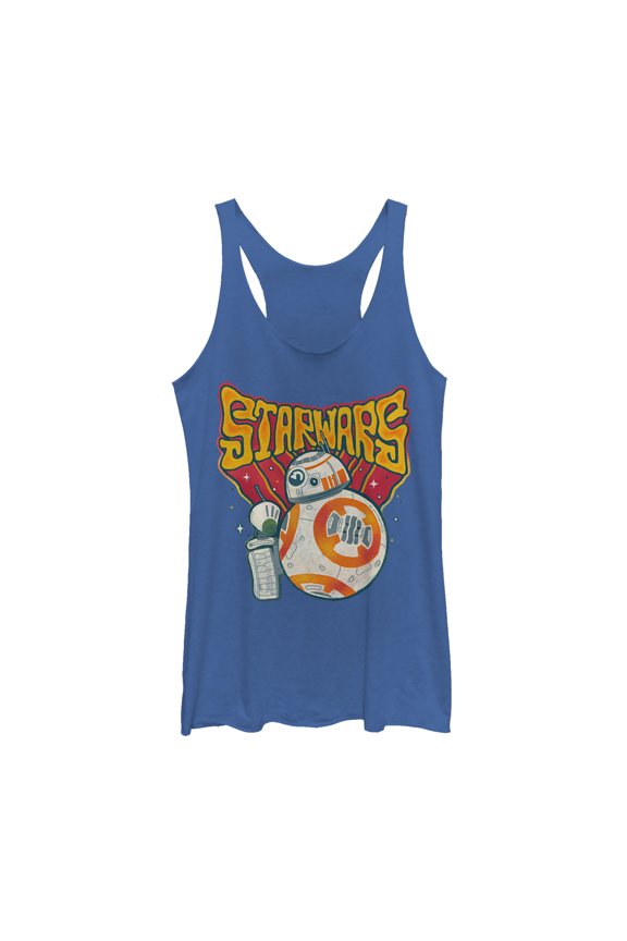 Women's Star Wars: The Rise of Skywalker Droid Duo Racerback Tank Top Royal Blue Heather Large
