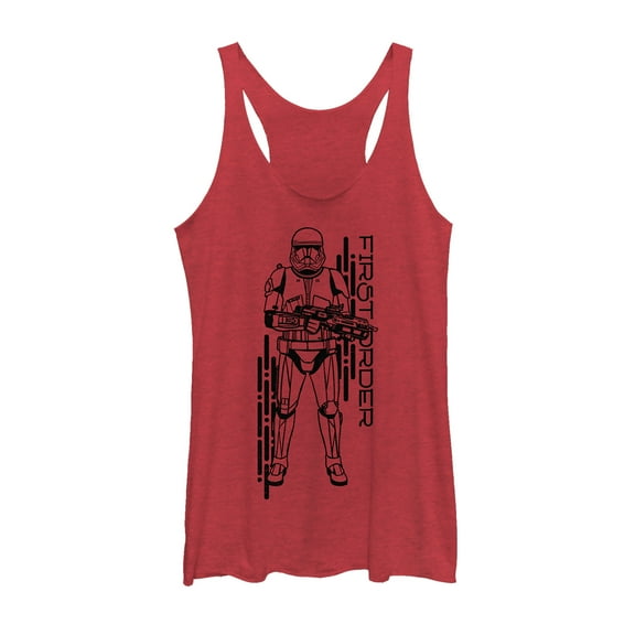 Women's Star Wars: The Rise of Skywalker First Order Sith Trooper  Racerback Tank Top Red Heather X Small