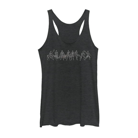 Women's Star Wars: The Rise of Skywalker Knights of Ren Line Racerback Tank Top Black Heather Medium