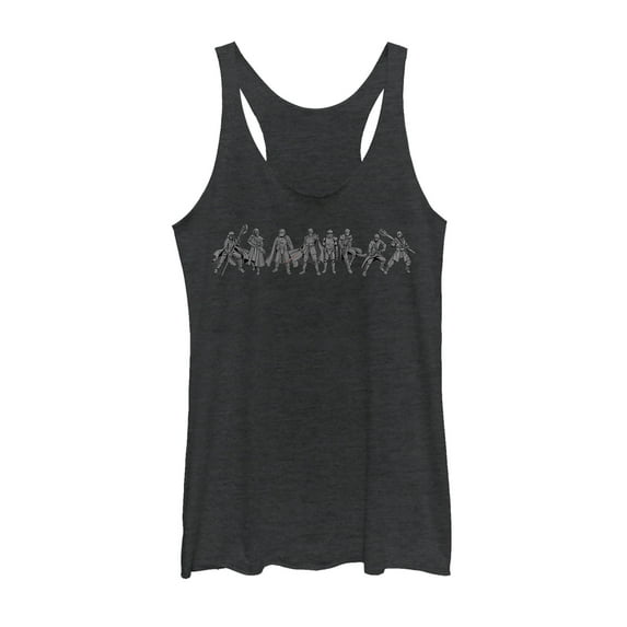 Women's Star Wars: The Rise of Skywalker Knights of Ren Line Racerback Tank Top Black Heather X Large