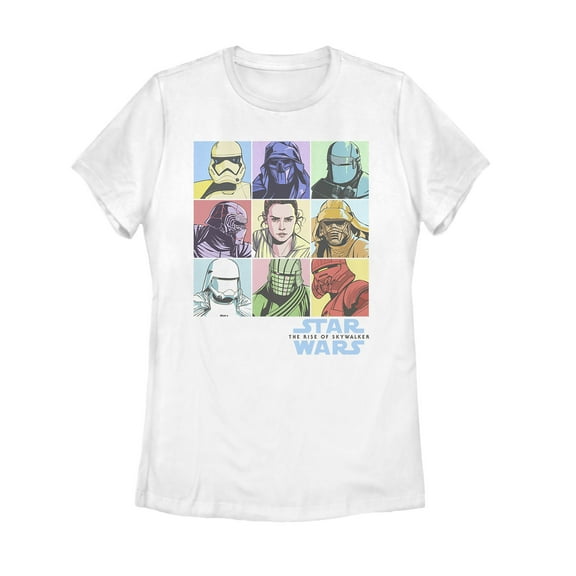 Women's Star Wars: The Rise of Skywalker Pastel Character Box  Graphic Tee White 2X Large