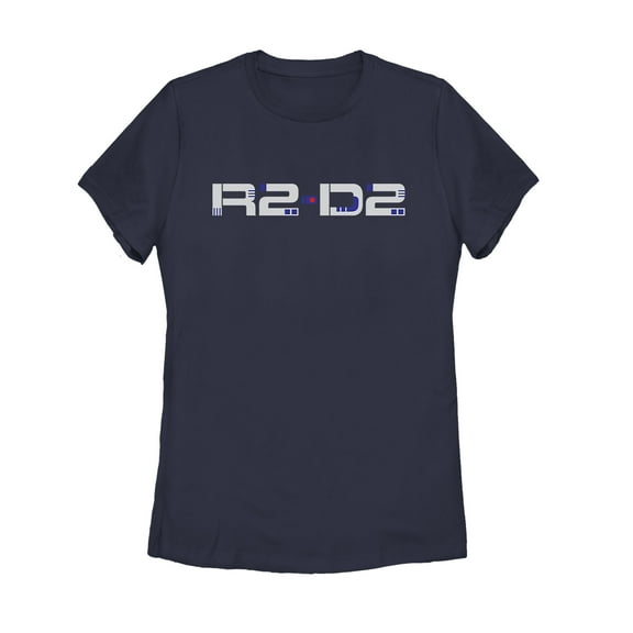 Women's Star Wars: The Rise of Skywalker R2-D2 Text  Graphic Tee Navy Blue Small