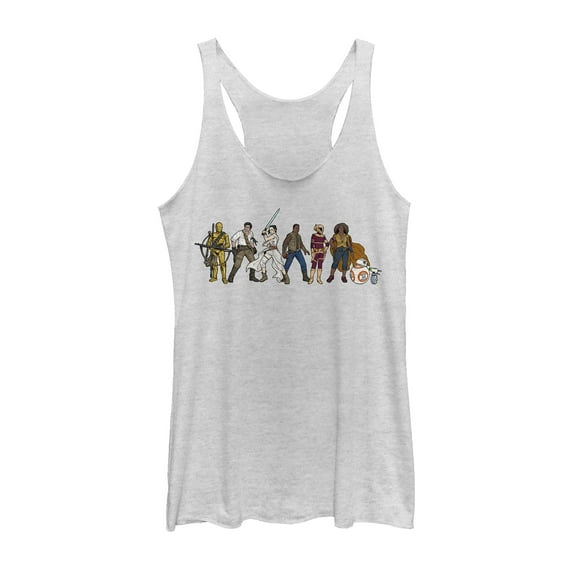 Women's Star Wars: The Rise of Skywalker Rebel Line  Racerback Tank Top White Heather Medium