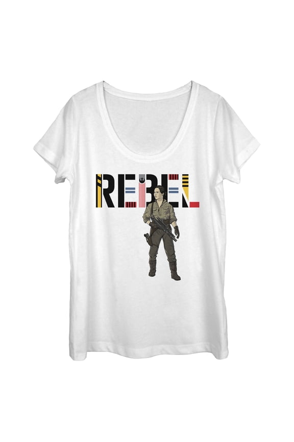 Women's Star Wars: The Rise of Skywalker Rebel Rose Scoop Neck White Large