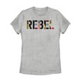 thumbnail image 1 of Women's Star Wars: The Rise of Skywalker Rebel Text Graphic Tee Athletic Heather 2X Large, 1 of 3