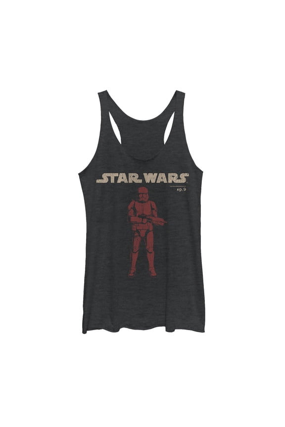 Women's Star Wars: The Rise of Skywalker Retro Sith Trooper  Racerback Tank Top Black Heather Medium