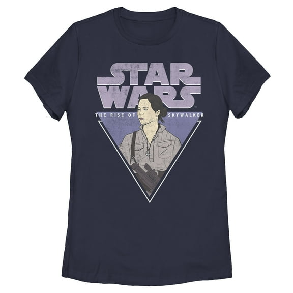 Women's Star Wars: The Rise of Skywalker Rose Triangle  Graphic Tee Navy Blue Medium