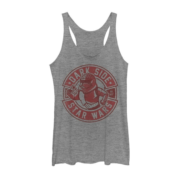 Women's Star Wars: The Rise of Skywalker Sith Trooper Cartoon  Racerback Tank Top Gray Heather Medium