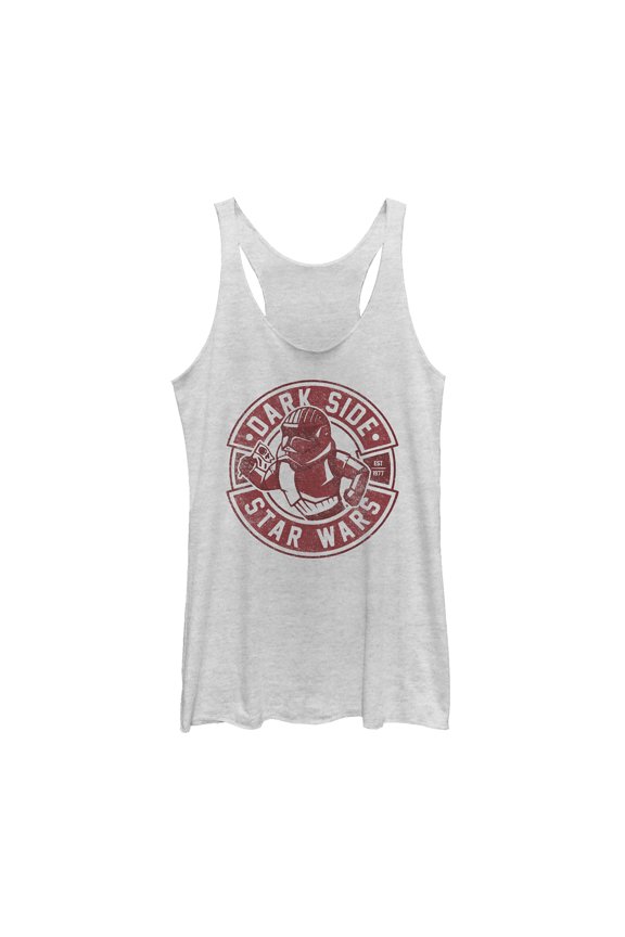 Women's Star Wars: The Rise of Skywalker Sith Trooper Cartoon  Racerback Tank Top White Heather Large