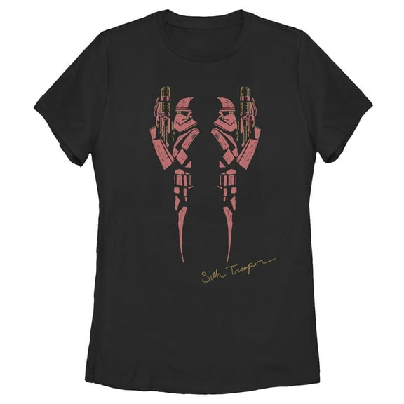 Women's Star Wars: The Rise of Skywalker Sith Trooper Inkblot Graphic Tee Black Small