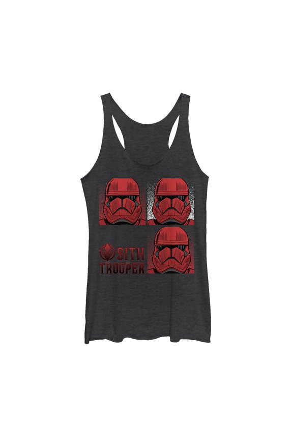 Women's Star Wars: The Rise of Skywalker Sith Trooper Panels  Racerback Tank Top Black Heather Medium