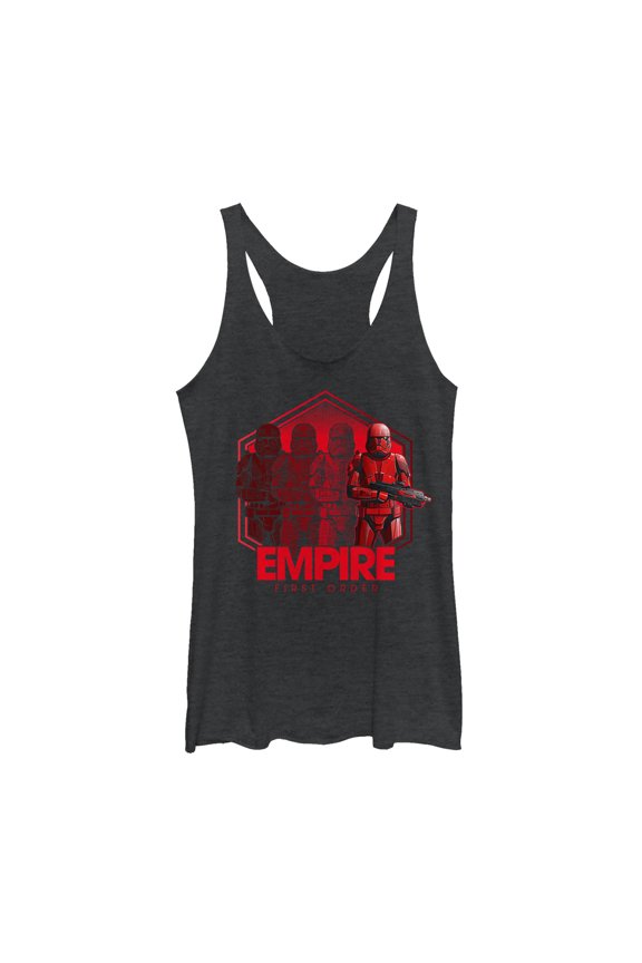 Women's Star Wars: The Rise of Skywalker Sith Trooper Reflection  Racerback Tank Top Black Heather Medium