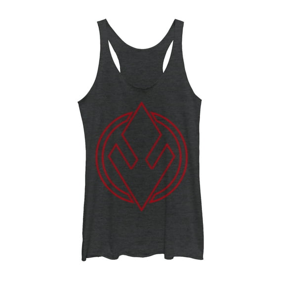 Women's Star Wars: The Rise of Skywalker Sith Trooper Symbol Racerback Tank Top Black Heather Small