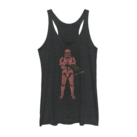 Women's Star Wars: The Rise of Skywalker Sith Trooper Villain Racerback Tank Top Black Heather X Small
