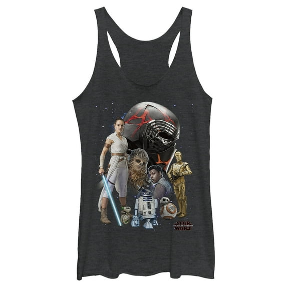 Women's Star Wars: The Rise of Skywalker Sith Villain Trooper Racerback Tank Top Black Heather Medium