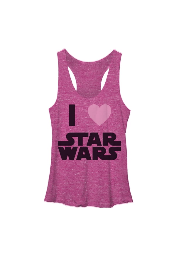 Women's Star Wars True Love  Racerback Tank Top Pink Heather X Large