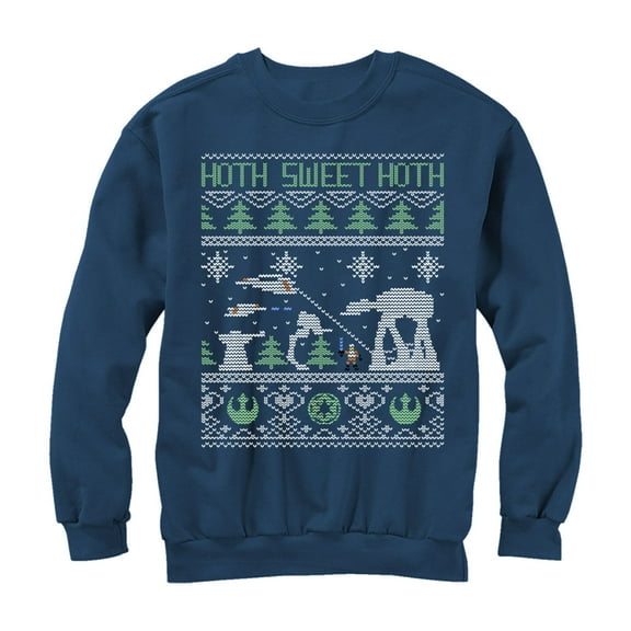 Men's Star Wars Ugly Christmas Hoth Sweet Hoth  Sweatshirt Navy Blue Small