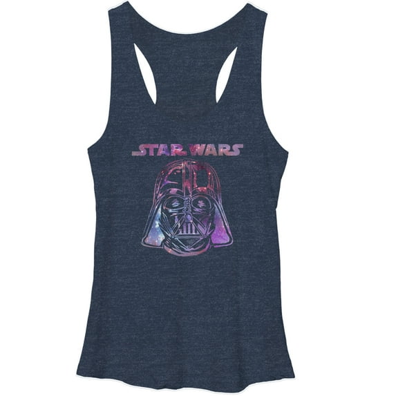 Women's Star Wars Vader Spaceman Racerback Tank Top Navy Heather Medium