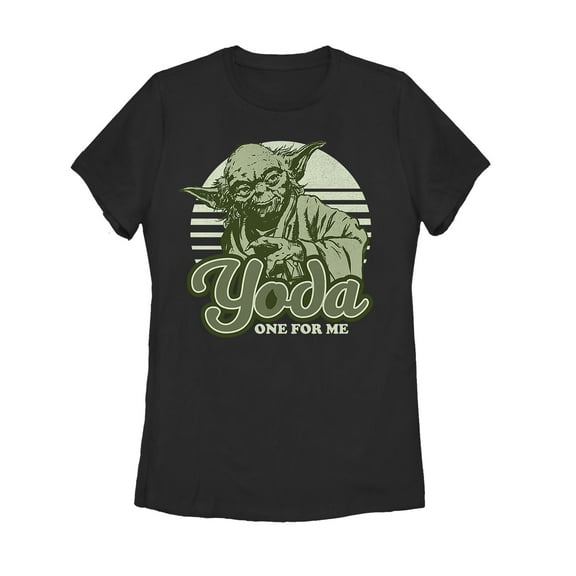 Women's Star Wars Valentine Yoda One for Me  Graphic Tee Black Large